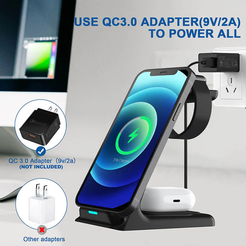 AquaBytes™ 20W Wireless Charger Stand For iPhone