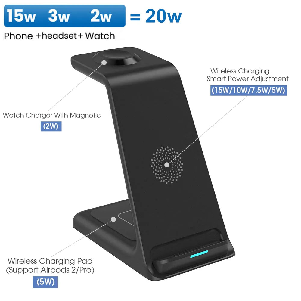 AquaBytes™ 20W Wireless Charger Stand For iPhone