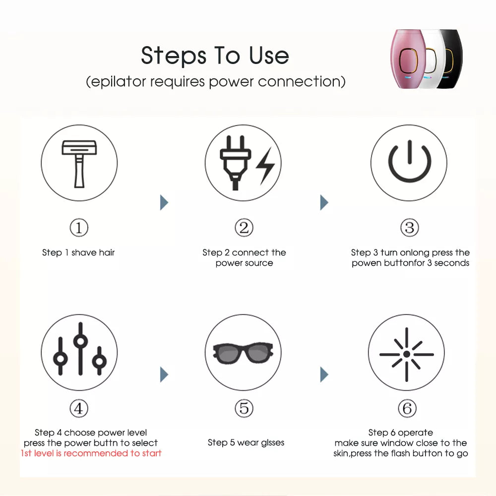  Flash Depilatory Pulses Permanent Laser Epilator