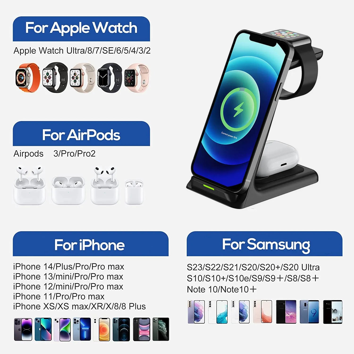 AquaBytes™ 20W Wireless Charger Stand For iPhone