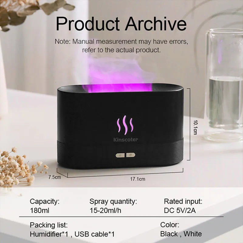 Led Essential Oil Flame Lamp